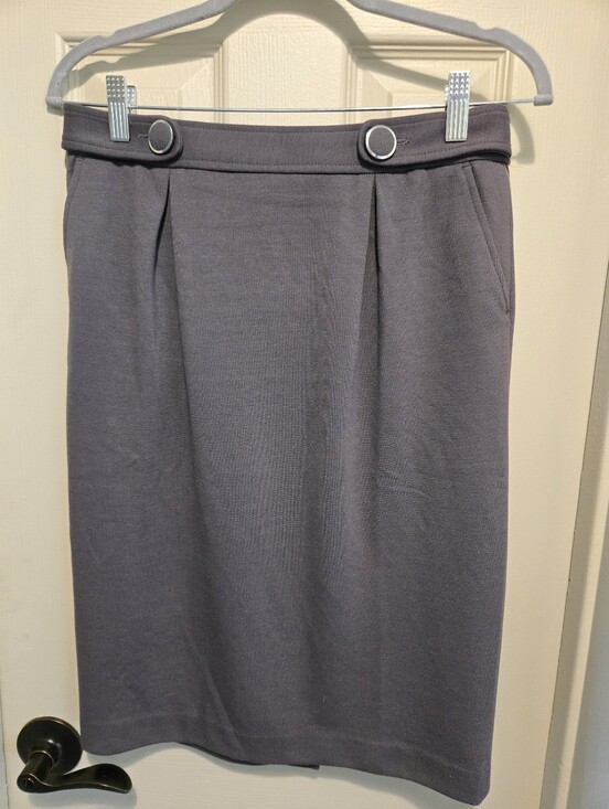 Grace Elements Dresses & Skirts - Grace Elements Women's Gray Pleated Knee Length Pencil Skirt W/ Pockets 4 NWT
